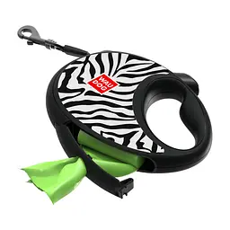 Повідець для собак WAUDOG R-leash з контейнером для пакетів "Зебра", світловідбивна стрічка L (257-0055) - мініатюра 5