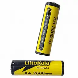Акумулятор LiitoKala Ni-26/AA 1.2V AA 2600mAh NiMH (Чорний з жовтим) - мініатюра 3