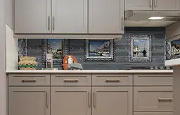 Кухонний фартух Картини на Дерев'яному тлі вінілова наклейка для кухні Абстракція Сірий Happy Pocket Z181313 - мініатюра 4