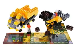 Конструктор блоковий QB300-204 "Block&Steps: Мегабудівник" + ходилка та меморі гра 3в1, 125дет. qbee - мініатюра 4