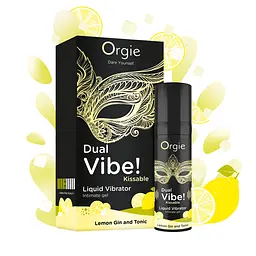 Рідкий вібратор Orgie Dual Vibe! Liquid Vibrator Lemon Gin and Tonic 15 мл - мініатюра 4