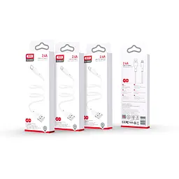 Кабель XO NB230 USB - Lightning (M/M), 2.4 A, 1 м, Білий (NB230-AI.білий) - мініатюра 2