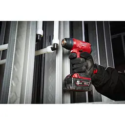 Термоповітродувка акумуляторна MILWAUKEE, M18 BHG-502C (зарядний пристрій M12-18 FC, 2 акумулятори М18 В5 5Аг, аксесуари, кейс) - мініатюра 7