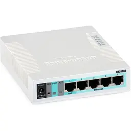 Комутатор Mikrotik RB260GS 5 Gigabit ports and SFP cage SwOS plastic case PSU