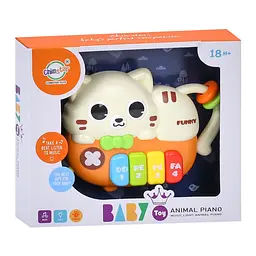 Дитяче піаніно "Котик" Bambi 503-19 звуки тварин 15 см, музика