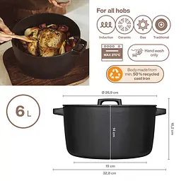 Каструля чавунна Fiskars Folken 6л (1075697) - мініатюра 9