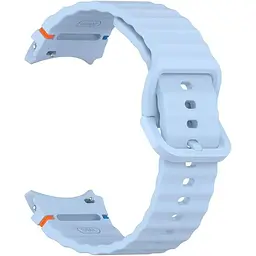 Силіконовий ремінець BeCover Ribbed Tape для Samsung Galaxy Watch (20 mm) 3 41 mm/4 40mm-44mm/5 40-44mm/6 40-44mm/7 40-44mm Lite Blue (712044) - мініатюра 3