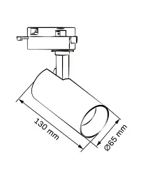 Трековий світильник Goldlux 329066 Shark LED 1x20W 4000K 1700Lm IP20 чорний - мініатюра 3