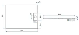 Душовий піддон Rea Bazalt 90x120 white REA-K3302, Білий - мініатюра 9
