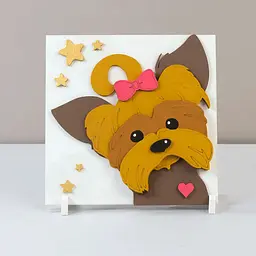 Картина 3D, Песик , МДФ ґрунтоване, 18х18см, ROSA TALENT