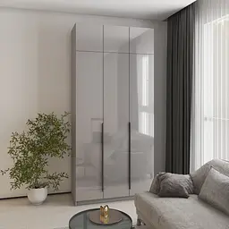 Шафа 3-дверна з антресоллю MebelStar Оскар Gloss BL-B, 4 додаткові полиці 120x52x260 см Сіра мишка/Сірий (MBS-5456)