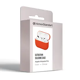 Силіконовий чохол для навушників Apple AirPods Pro, Ultrathin Silicone Case, помаранчевий, захисний чохол, ультратонкий і легкий, захист від подряпин і пилу, м"який силікон, ArmorStandart (ARM55959) - мініатюра 3