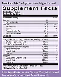 Омега 3-6-9 комплекс Natrol Omega 3-6-9 Cmplx 55% 60 гел капс лимон - мініатюра 2