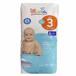 Дитячі підгузники Mamia Premium 3 Midi (4-9 кг), 56 шт