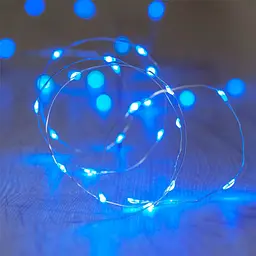 Гірлянда Роса Нитка 30 LED на батарейках 3 м Синій - мініатюра 5