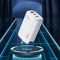 Зарядний пристрій Remax Ligil Series 65W PD+QC GaN 2C1A RP-U55 EU - мініатюра 3