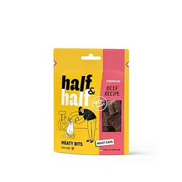 Ласощі для кішок Half&Half м'ясні шматочки з яловичиною 50 г (арт.31861)