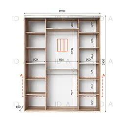 Шафа-купе Idea серія 3 190 x 60 x 240 см Дуб сонома - мініатюра 2