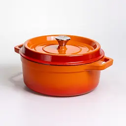 Кокотниця чавунна емальована 5,5 л, помаранчевий Yongkang HP-FLG-5 ORANGE - мініатюра 6