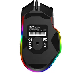 Мишка AOC AGM600 ігрова 16000dpi 10 кнопок RGB PMW3389 Kailh switch чорна - мініатюра 8