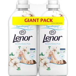 Кондиціонер для білизни Lenor Свіжість бавовни 2x1200 мл - мініатюра 2