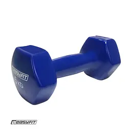 Гантель для фітнесу 5.0 кг EasyFit із вініловим покриттям синя