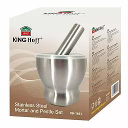 Ступка з маточкою (нерж.) KingHoff KH-1661 - мініатюра 4