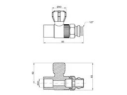 Кран PPR радіат. Прямий Thermo Alliance 1/2" 20мм 20х1/2"З для радіаторів (DSW428) - мініатюра 2