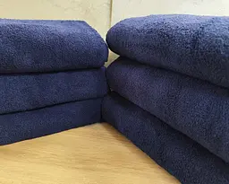 Набір турецьких махрових однотонних рушників Zeron 6 штук 70х140 Dark Blue щільність 500 г/м2 - мініатюра 2