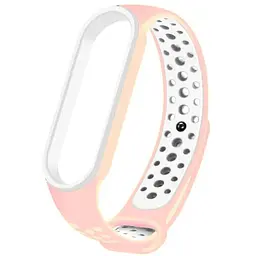 Ремінець Nike Sport Mi Band 5/6 Світло-рожевий Білий (7)