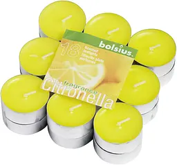Свічки Bolsius чайні з ароматом Citronella 2 х 1.8 см жовті 18 шт.  (948332) - мініатюра 2