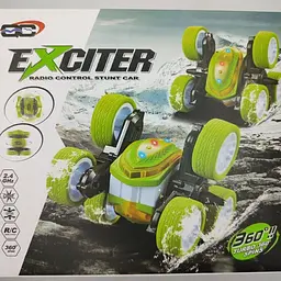 Машинка-перевертень на радіокеруванні Stunt car exciter Зелена - мініатюра 2