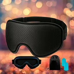 Маска для сну + беруші 3D Sleep Mask Чорний, анатомічні беруші та пов'язка на очі для сну