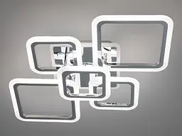 Люстра стельова LED Diasha A8160/2+3HR, 80W, 3200K-6500K, золото, сучасний стиль для коридору, вітальні, спальні, кухні, офісу - мініатюра 3