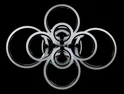Люстра стельова LED Splendid Ray LK236/8+A, 360Вт, хром, білий, сучасний стиль з пультом, димер - мініатюра 3