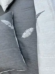 Простирадло без резинки Ecotton Євро 220х240 см із сатину сірого кольору (25356) - мініатюра 4