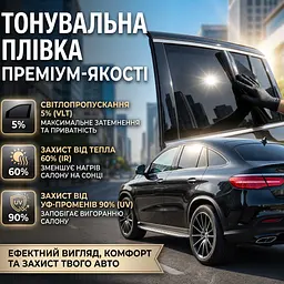 Тонувальна плівка Професійна VLT 15% IR 60% UV 90% Ширина 75 см Довжина 1 Метр Антицарапка (AS15) - мініатюра 2