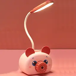 Настільна LED-лампа дитяча акумуляторна на гнучкій ніжці 22 см з органайзером точилкою та підставкою для телефону світильник Elite EL-2178 рожева