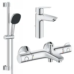 Комплект змішувачів для ванної кімнати з термостатом Grohe QuickFix UA202304TS, Хром