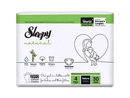 Підгузки дитячі SLEEPY №4 30шт Natural" Maxi-4 (7-14кг)