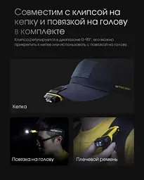 Ліхтар на кепку Nitecore NU11 з датчиком руху та універсальним кріпленням - мініатюра 7