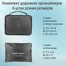 Набір органайзерів для подорожей LoveYouHome 6 шт. Світло-сірий (61027) - мініатюра 3