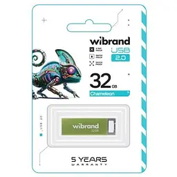 USB флеш накопичувач Wibrand 32GB Chameleon Green USB 2.0 (WI2.0/CH32U6LG) - мініатюра 2