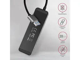 Мультипортовий адаптер AXAGON SuperSpeed Switch Silver (HUE-MSA) - мініатюра 4