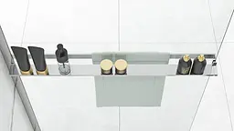 Душова стінка Rea Aero N 80 chrome з полицею Evo REA-K7552 + HOM-08945, прозорий, хром - мініатюра 5