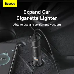 Автозарядне BASEUS Share Together 120 W 2*USB + прикурювач 3A CCBT-D0G - мініатюра 6