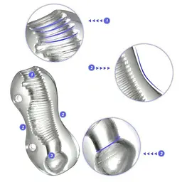 Мастурбатор Toro Ultimate Hannx4 Stroker 5,3" (прозорий) - мініатюра 4