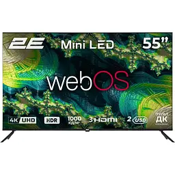 2E Телевізор 55" MiniLED 4K 60Hz Smart WebOS Black