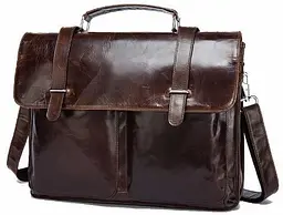 Портфель з гладкої шкіри 14866 Vintage коричневий - мініатюра 4