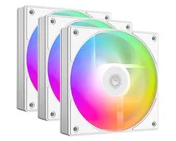 Вентилятор 120 мм, ID-Cooling AS-120-ARGB-W TRIO, White, 3 шт, 120x120x25 мм, ARGB підсвітка, 300-2000 об/хв, 13.8~27.2dB(A), 4-pin (PWM) / 3-pin (ARGB)